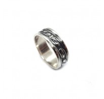 R002317 Genuine Sterling Silver Ring 8mm Band Solid Hallmarked 925 Handmade